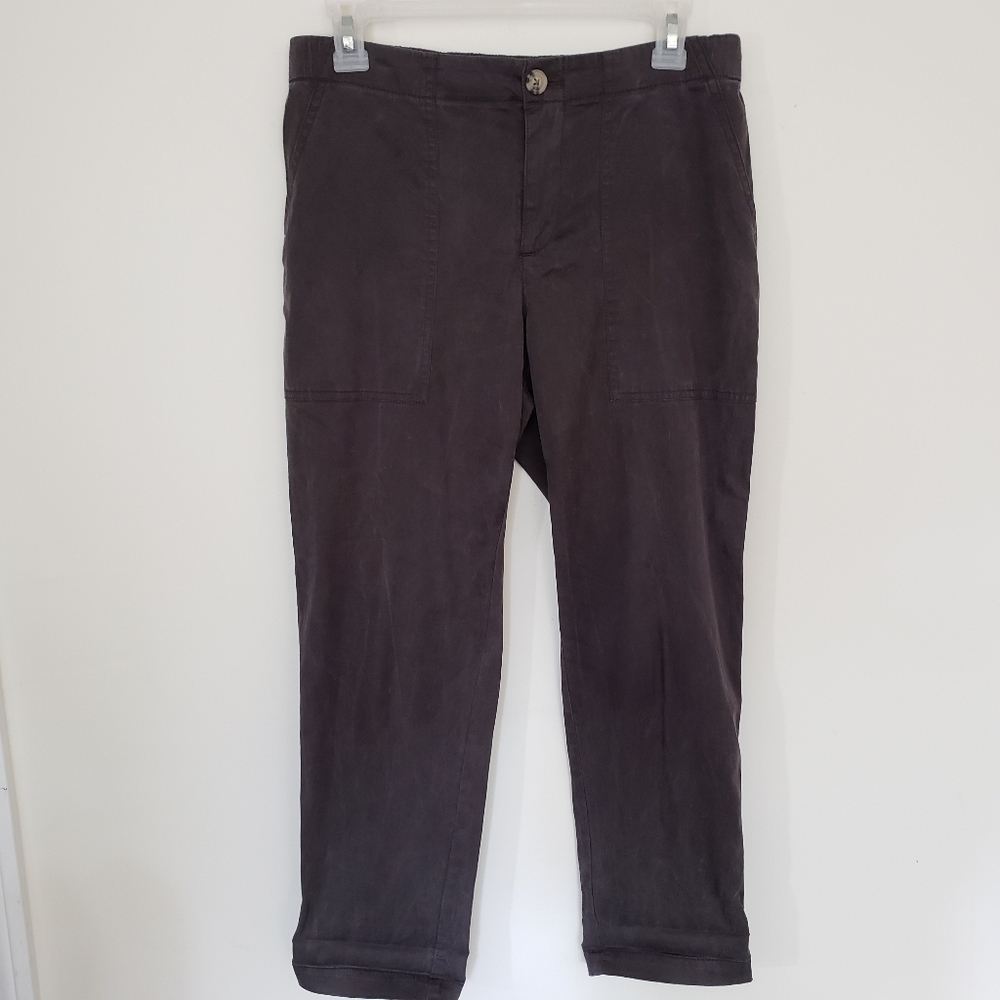 Lou & Grey Lyocell Capri Pants Size Small Gray